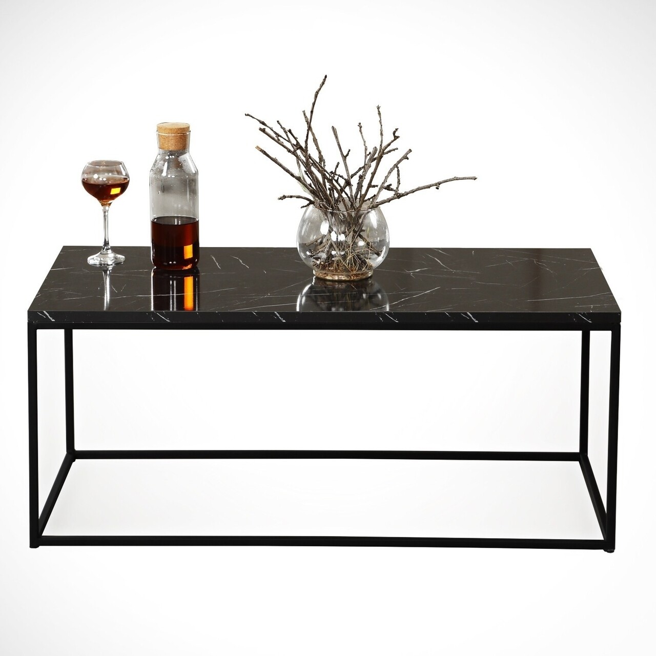 Masuta de cafea Cosco Royal, Comforty, 95x55x43 cm, negru/alb - imagine 7